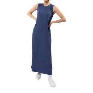 NEW RECOLLECTION BRAND ribbed tank dress in ocean blue